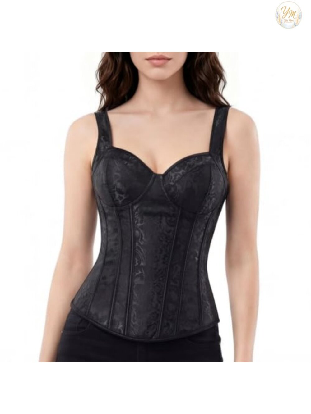 Women's Overbust Corset Top Victorian Lace Bustier for Costume Party
